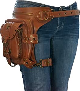 Black Fanny Waist Bag for Women of Steampunk Punk Rock Fashion Multiway Carry Style (black star)