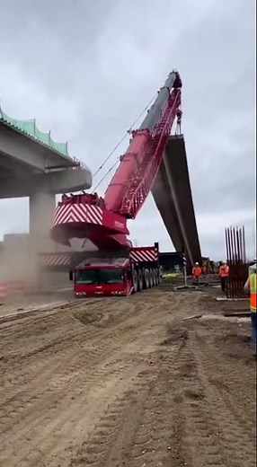 $5M Crane TIPS OVER While Lifting Beam!