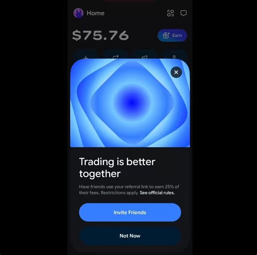 BaseApp continues to evolve and transform 💙😌Recent updates have added a beautiful new font, several new customisation options for your UI, a handy new app panel, and a new ‘Earn’ section 🙂‍↔️ where you can earn 25% of the fees paid by users you refer to BaseApp using your referral link. :) @baseapp is the place where you can easily save, spend and send money, trade, play games, log in using your @Base account passkey, and much more.Stay Based 😉