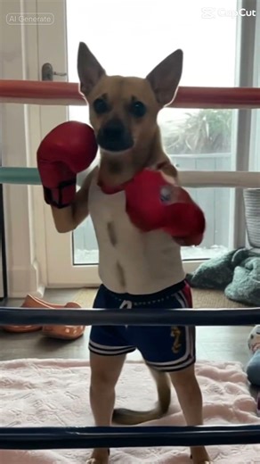 Coco is practicing Boxing! #puppy #pets