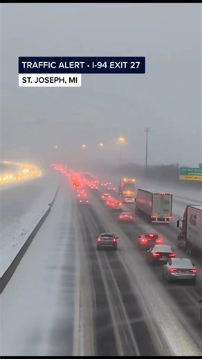 🚨 TRAFFIC ALERT I-94 BACKED UP 🚨 📍 St. Joseph, MI | Exit 27 (Niles Ave) 🕒 Friday Evening A crash has I-94 severely backed up near Exit 27 by Niles Avenue. Snow-covered lanes, low visibility, and heavy traffic are creating dangerous driving conditions. 🚗 Expect major delays ❄️ Conditions are deteriorating ⚠️ Consider alternate routes if possible If you’re traveling this stretch tonight — slow down and give yourself extra time. 👇 Are you stuck in this backup right now? Let us know where you’