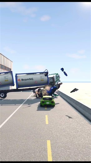 Realistic Highway Crash #86 💥 BeamNG Drive Game #beamngcrashes #beamngshorts