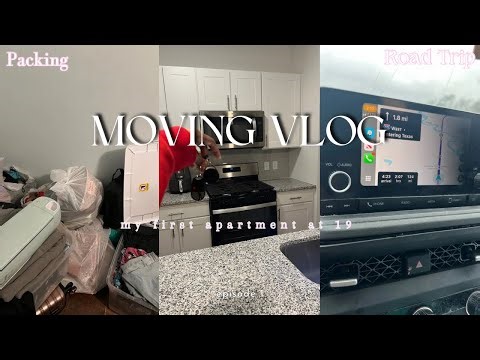 MOVING VLOG ep1 : Moving into my first apartment at 19💕 | packing, road trip, getting my keys