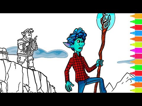 Disney Pixar Onward Ian Lightfoot, Barley Lightfoot | Coloring Book Pages