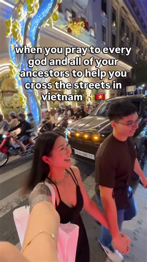 Han | Content Creator Vietnam on Instagram: "crossing the streets in Vietnam is light work 🙂‍↔️ just hope and pray your ancestors and whoever you believe in loves you enough to get you across! 📍 ho chi minh city"