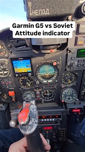 EMMANUEL • AVIATOR • SCHOLAR • LIFESTYLE on Instagram: "The Garmin G5 uses a Western-standard format: the aircraft symbol stays fixed while the horizon moves. It’s intuitive, with modern symbology like flight director bars and a clean digital readout. In contrast, the Soviet indicator shows a moving aircraft symbol over a fixed horizon, but in “inverted logic” the bank scale moves in the opposite direction of the turn. This can be disorienting for pilots trained on Western instruments. 2. Techno
