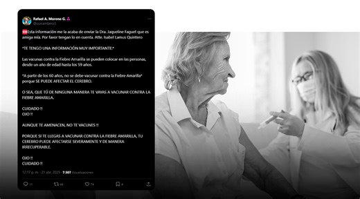 ¿Eres mayor de 60 años y quieres vacunarte contra la fiebre amarilla? Deberías saber esto primero