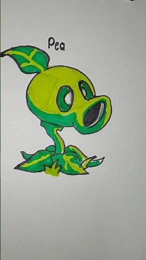 Peashooter Drawing 🌱💚 #PlantsVsZombies #Drawing #ArtShorts