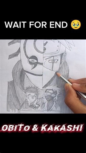Obito & Kakashi 🥹| Broken💔 Bond | Naruto Pencil Drawing Timelapse|#obito #kakashi #animedrawing #fyp