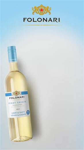 Nouveauté à la SAQ! Découvrez le nouveau Folonari Pinot Grigio léger. 9% d’alcool, 100% de fraîcheur. La légèreté n’a jamais eu si bon goût. Consommez avec modération. | Dandurand.