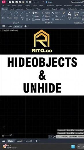 33.HIDEOBJECTS & UNHIDE - AUTOCAD COMMAND