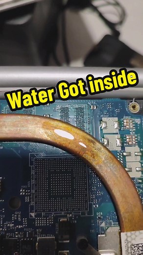 Water Damage laptop came for repairs. Keep water from your laptop #laptop #repair #pc #tipsandtricks