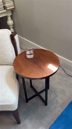 HOOBRO Round Side Table 🪑 | Rustic Accent Table for Small Spaces (Modern Living Room & Bedroom)
