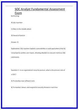 SOC Analyst Fundamental Assessment Exam 636x882