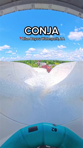 The only slide of its kind in the WHOLE world!! 🤯 📍Blue Bayou Waterpark, LA #travel #louisiana #batonrouge #neworleans #waterslides