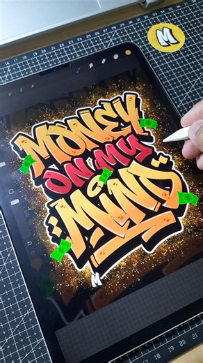 MiftahType - Lettering Artist on Instagram: "MONEY ON MY MIND 🤑💸💰⁣ ⁣ This design is available for purchase.⁣ DM for more information.⁣ ⁣ For commission and work inquiries: ⁣⁣⁣⁣ ✅️ DM or 📩 miftahtypestudio@gmail.com⁣ .⁣ .⁣ #MiftahType #lettering #procreate #graffiti #graffitistyle #graffitilettering #ipadproartist #ipadprograffiti #ipadlettering #digitalgraffiti #digitalartwork #digitallettering #procreatelettering #artreel #letteringdesign #letteringlogo #customlettering #customdesign #cloth