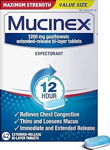 Mucinex 12 Hour Maximum Strength Extended-Release Tablets, 42 Tablets