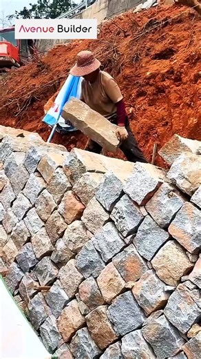 Stone wall stacking without cement -an incredible traditional technique #StoneWork #Craftsmanship
