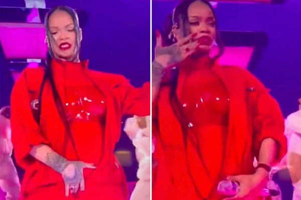 Rihanna grabs crotch, smells fingers during Super Bowl halftime maneuver