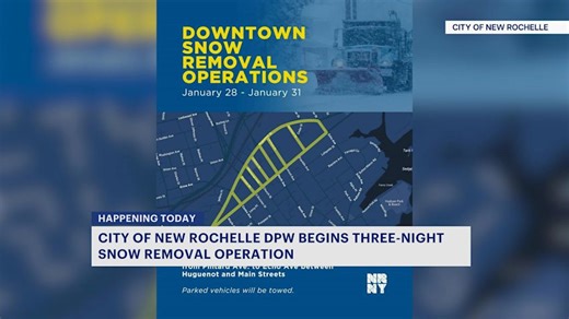 New Rochelle begins three-night snow removal operation downtown tonight