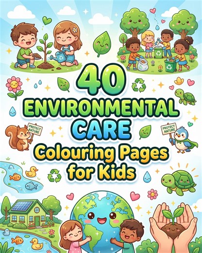 Environmental Care Coloring Pages for Kids | 40 Preschool Early Learning Printable Activity - Etsy