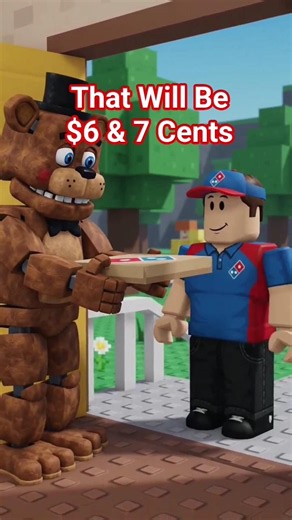 Freddy Fazbear Orders Dominoes Pizza 🍕 #roblox #fnaf #shorts