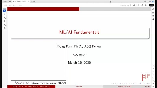 ASQ RRD series webinar ML techniques for reliability data analysis