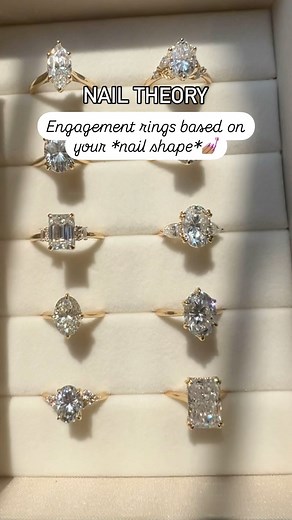33K views · 490 reactions | Nail theory: the engagement ring shape you like matches the shape of your nails.  #moissanite #labdiamond #floralengagementrings #engagementring #engagementrings #engagementringtips #natureinspiredengagementrings #engagementringideas #ovalengagementring #ovaldiamond #tulipengagementrings Alternative engagement rings Moissanite engagement rings Unique engagement rings Engagement ring ideas | Bijou Lab | Facebook