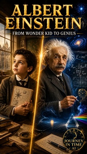 The Story of Albert Einstein in 1 Minute #JourneyInTimeAI #AlbertEinstein