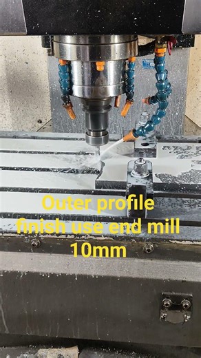 #vmc Outer profile finish use end mill 10mm program use constant Z please like and subscribe