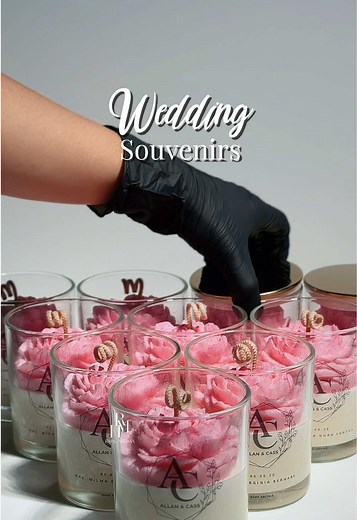 Customized Wedding Souvenirs: Scented Candles & Stickers