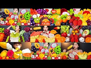 Food Cravings| BEST FRUIT PLATTER EATING COMPILATION 3x Speed| ASMR MUKBANG BIGBITES✅