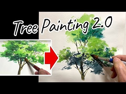 [Eng sub] Watercolor Tree painting Easy Tutorial 2.0 | for Beginners
