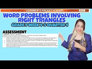 WORD PROBLEMS INVOLVING RIGHT TRIANGLES Grade 9 Week 4 Assessment | Tagalog