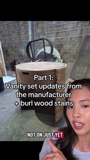 Exciting Vanity Set Updates with Burl Wood Stains