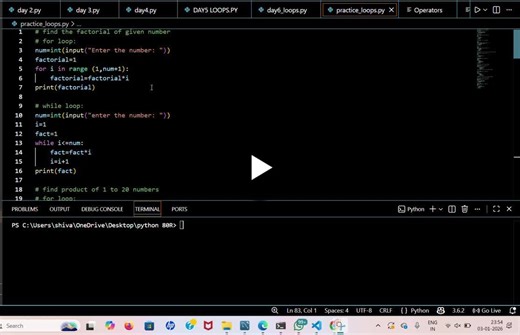 Mastering Python Loops with For While | SHIVA SREE YALLAMELLY posted on the topic | LinkedIn