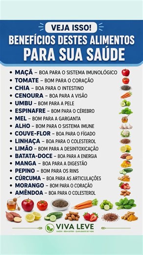 🍎 ALIMENTOS QUE AJUDAM SUA SAÚDE ‼️Leia a Descrição ‼️ #saude