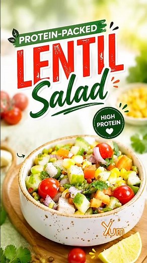 High-Protein Lentil Salad in Just 5 Minutes! 🥗💪 | No Cooking Needed! #salad #highproteinrecipes