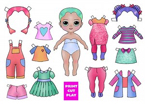 Hand Painted Paper Dolls, Printable Craft (A4) - Etsy
