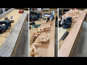 Brushing crooked wood with hand planes