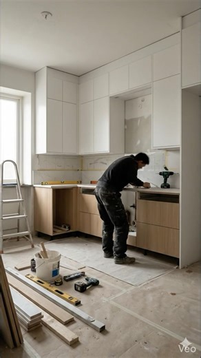 From Old to Ultra Luxury Scandinavian Kitchen | Cinematic Renovation Transformation #kitchen #luxury