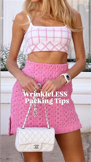 Yuliia Faist on Instagram: "Packing for a trip but do not want wrinkled clothes? 🧳✨ Here’s my Chanel-inspired hack: layer your outfits with shopping wrapping papers (yes, save those pretty papers from your last shopping spree)! It keeps yours the most delicate pieces crisp and ready to wear. Watch my reel for more wrinkle-free packing tips! 👉🏻 Like, comment, or share with your friends if you’re going to try this trick! 😎 #TravelInStyle #TravelHacks #PackingTips #ChanelFashion #LuxuryTravel #
