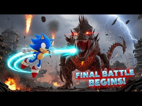 "Sonic 3 vs Giant Dinosaur - God Level Fight for Survival Begins!"