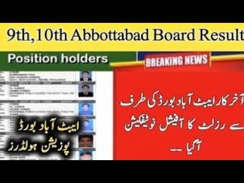 9th & 10th Abbottabad Board Result 2026 | BISE Abbottabad Matric Result 2026