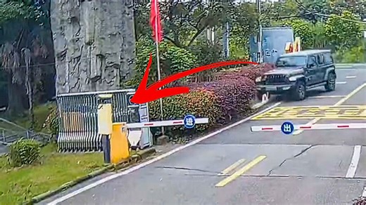 Bungling driver crashes into and topples 25ft rock sculpture