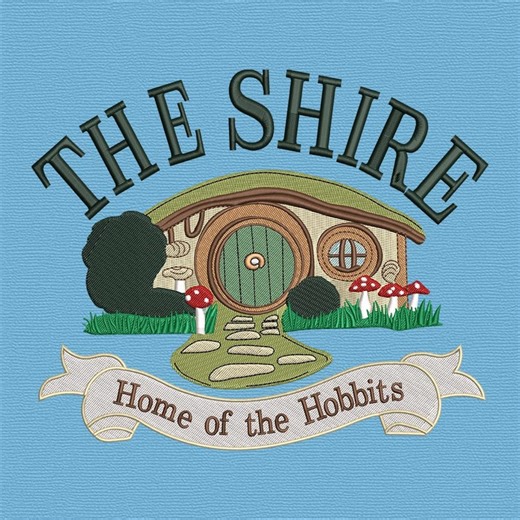The Shire Embroidery Design, Hobbit House Embroidery File, Lord of the Rings Inspired Machine Embroidery Pattern, Fantasy Cottage Embroidery - Etsy