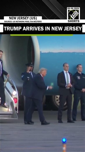 U.S. President Donald Trump arrives in New Jersey, where he is expected to spend the weekend