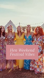 Festival glamping vibes for the bride squad 🥂✨ Book your Bristol hen weekend for 2026! #HenWeekend #HenDo #HenPartyIdeas #HenDoIdeas #BrideSquad | Eden Glamping