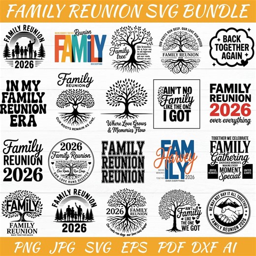 Family Reunion 2026 SVG Bundle – Family Tree Designs - Etsy