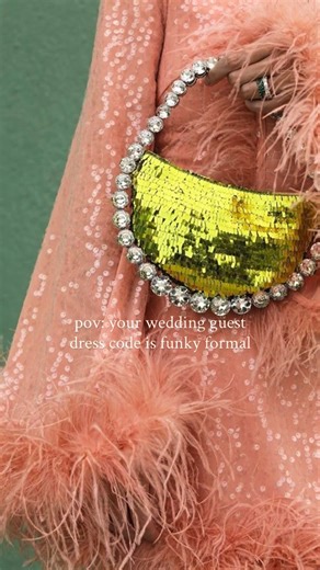 AVEIL | Luxury Bridal Rentals on Instagram: "POV: the wedding dress code is funky formal and your guests understood the assignment 💅🪩 Sequins encouraged. Personality required. Boring strictly not invited. 💫 #weddingdresscode #bride"